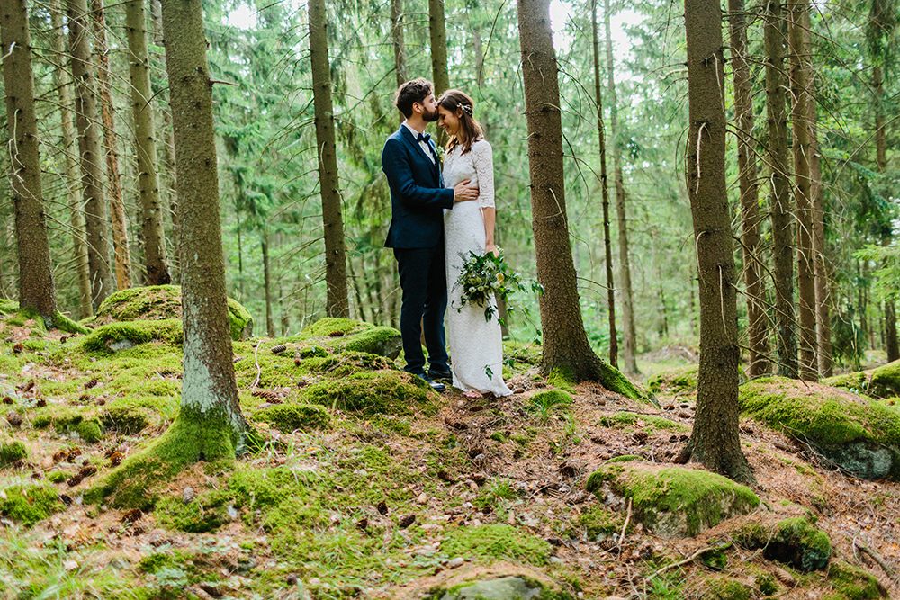 bröllop skog foto