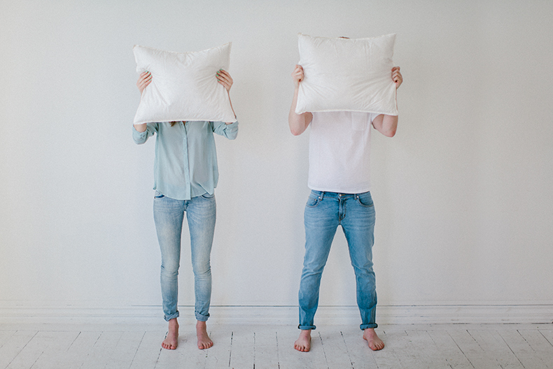 pillow fight engagement session